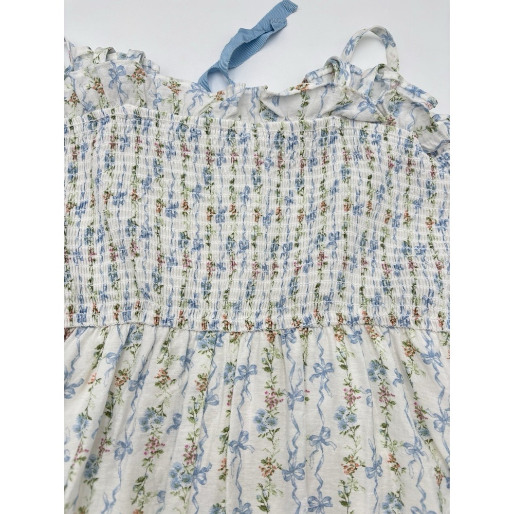Blu Pepper Floral Ribbon Maxi Dress S Cottagecore Coquette Prairie Boho 51" - Picture 6 of 9
